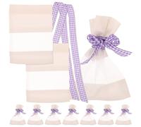 BIUDECO 10 pièces Sachets Vides Maille pour Lavande Sacs de Rangement DIY Parfumés Sacs Coton avec Fenêtre Double Face Multifonction pour Maison Voiture et Garde-robe à Carreaux