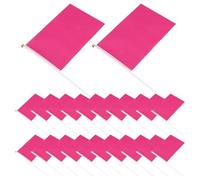 BIUDECO 100 pièces Lot de Petits Drapeaux à Main Roses Résistants à Usure pour Défilés et Décorations Intérieures et Extérieures Drapeaux à Agiter pour Fêtes et Événements