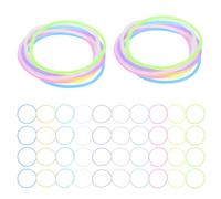 BIUDECO 100pièces Bracelets Silicone Multicolores Luminescents Lot De Élastiques à Cheveux Pour Fêtes Disco Et Halloween Parfait Pour Femmes
