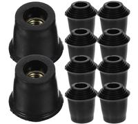 BIUDECO 10pcs Manchons de Pied de Tambour en Caoutchouc Noir Antidérapants Pratiques pour Batterie, Accessoires Essentiels pour Musiciens et Groupes