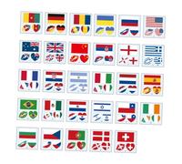 BIUDECO 116 pièces Autocollants Transfert Drapeau Temporaires Imperméables pour Visage Corps Bras Décoration Patriotique Sport Marathon