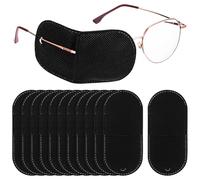 BIUDECO 12 Patchs pour Yeux Réutilisables en Tissu Non Tissé Noir, Cache-œil Droit pour Amblyopie, Soins Oculaires Confortables, Lot de 12 Pièces