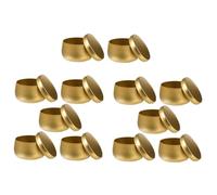 BIUDECO 12 pièces Lot de Boîtes Rondes Tôle pour Rangement Multifonction Boîtes à Thé Bonbons et Bijoux Contenants et Faciles à Nettoyer pour Cadeaux et Voyages Finition Dorée