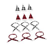 BIUDECO 12 Pièces Mini Chapeaux de Noël et Écharpes Assorties pour Décoration DIY Accessoires et Réutilisables pour Sapins Bouteilles et Poupées