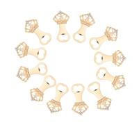 BIUDECO 12 Pièces Ouvre Bouteille Bière Forme de Couronne Dorée Lot de Décapsuleur Résistant Cadeau Souvenir pour Mariage et Fête