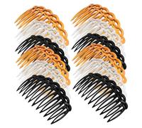 BIUDECO 12 pièces Peignes Latéraux Vintage en Plastique à 11 Dents Flexibles Accessoires Coiffure Rétro Pratiques et Portables Différents Coloris 12 pcs