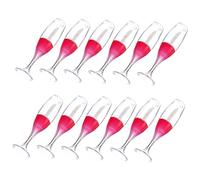 BIUDECO 12pièces Mini Wine Glass Shaped Refillable Plastic Lip Color Containers Portable Empty Lip Gloss Tubes for Cosmetic Storage