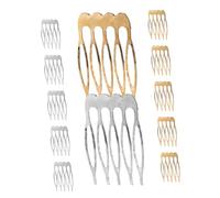 BIUDECO 12pièces Peigne Latéral Élégant Pour Coiffure Accessoires De Cheveux Pour Femmes Argenté Et Doré Pour Chignons Et Styles
