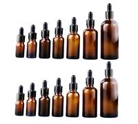 BIUDECO 14 pièces Lot Flacons Compte-gouttes Verre Marron Bouteilles Vides Étanches pour Huiles Essentielles Aromathérapie et Mélange Pipettes Précises pour Usage Voyage et Cosmétique