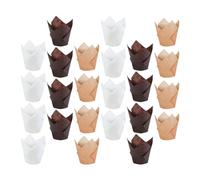 BIUDECO 150 Caissettes Cupcake Papier Tulipe pour Pâtisserie Maison, Résistant la Graisse, Facile à Démouler, Design Simple et Pratique, pour Fêtes et Anniversaires