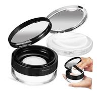BIUDECO 2 pièces Boîte à Poudre Compacts avec Éponge Applicatrice Boîtier de Voyage Élégant et Pratique Contenant Poudre Transparente Matifiante Design Filet Élastique Anti-débordement