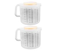 BIUDECO 2 pièces Bol Mélangeur avec Couvercle Anti-éclaboussures Pichet Gradué pour Cuisson Tasse à Mesurer Liquide pour Pâtisserie et Battage Œufs Usage Domestique