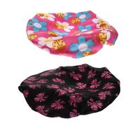 BIUDECO 2 pièces Bonnet de Nuit Garçon Fille Satin Imprimé Étanche Large Bord Doublure Confortable Rose Noeud Fleur Foncée pour Sommeil et Adapté Ans