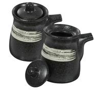 BIUDECO 2 Pièces Bouteille Céramique pour Sauce Soja et Vinaigre Distributeur Dhuile et Condiments Design Simple et Éclaboussures pour Cuisine et Rangement Ménager