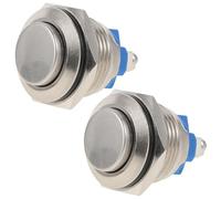 BIUDECO 2 pièces Bouton de Sonnette de Porte Remplaçable Rond Poussoir Facile à Installer pour Carillon Entrée Kit Auto-réarmable à Montage Filaire