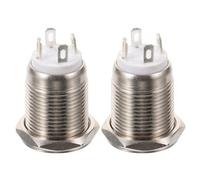 BIUDECO 2 pièces Bouton de Sonnette Filaire LED Blanc Lumineux Réarmement Automatique Accessoire de Carillon Mural Facile à Installer pour Porte Entrée