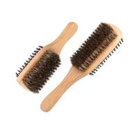 BIUDECO 2 pièces Brosse Poils Sanglier Double Face pour Cheveux Fins et Barbe Démêlage Doux Résistante et Polyvalente pour Homme et Femme