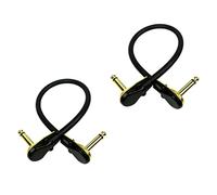 BIUDECO 2 pièces Câble Instrument Guitare Plat Connecteur Doré pour Ampli et Pédales Effet