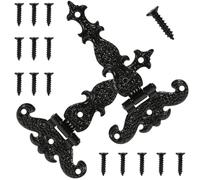 BIUDECO 2 pièces Charnières Lourdes Fer Vieilli pour Portails et Portes de Jardin Bois Résistantes et Durables pour Usage Extérieur Kit de Ferrure Robuste pour Clôtures et Hangars