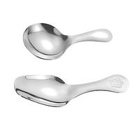 BIUDECO 2 pièces Cuillères Acier Inoxydable Mini pour Dessert Glace et Pudding Cuillères Portables Garçon Fille Antirouille pour Pique et Voyages