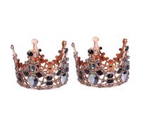 BIUDECO 2 Pièces Décoration Gâteau Couronne Ornement de Fête Anniversaire Garçon Fille Topper Cupcake Vintage Baroque Accessoire Gâteau Garçon Fille