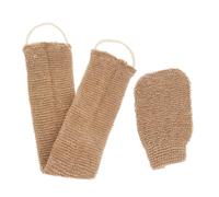 BIUDECO 2 pièces Exfoliants Jute et Ramie avec Sangle Longue pour Bain Lave Corps et Dos Accessoire Exfoliant pour Nettoyage Profond Homme Femme