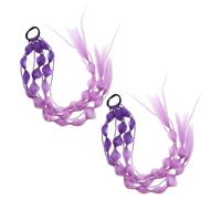 BIUDECO 2 Pièces Extension Queue de Cheval Garçon Fille Bulle Colorée Postiche Tressé Doux et Facile à Porter Accessoire Cheveux Sûr et Confortable pour Filles