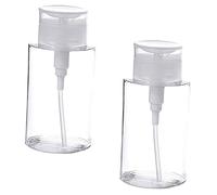BIUDECO 2 Pièces Flacon de Voyage Poussoir pour Démaquillant et Soins Peau Distributeur Pratique Transparent pour Stockage et Recharge de