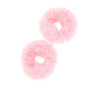 BIUDECO 2 Pièces Lot de Chouchous Fausse Fourrure Roses Élastiques Cheveux Doux Anti-accrocs pour Queue de Cheval Accessoires Confortables et Extensibles pour Coiffure et Poignet