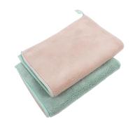 BIUDECO 2 pièces Lot de Torchons Cuisine Microfibre Absorbants Chiffon Nettoyage Cuisine Doux et Multi Usage Essuie Rapide Rayures Vert