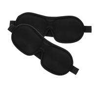 BIUDECO 2 pièces Masque de Sommeil Mousse Mémoire Ajustable Cache Yeux Occultant pour Voyage Bureau Sieste et Confortable Pression Noir