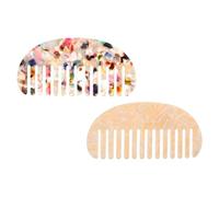 BIUDECO 2 Pièces Peigne Acétate Large Dent Antistatique Démêlage et Fixation Latérale Semi- pour Cheveux Secs et Humides Adapté à Tous Types et Longueurs