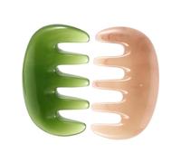 BIUDECO 2 pièces Peigne de Massage Chevelu Résine avec Dents Larges Outil de Grattage Gua Sha pour Stimuler la Circulation Sanguine et Soulager Maux de Tête Adapté pour la Famille Rose et