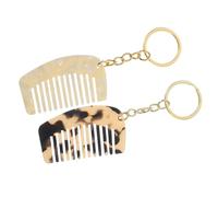 BIUDECO 2 pièces Peigne Porte-clés Mini Dents Larges Démêlant Voyage pour Différents Types de Cheveux Accessoire Multifonction et Compact Couleur Aléatoire Couleur Aléatoire