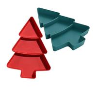 BIUDECO 2 Pièces Plateau Forme Sapin Noël Assiette Compartimentée pour Fruits Secs et Snacks Plateau Décoratif Multifonction pour Fruits Bonbons et Noix pour et Maison