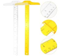 BIUDECO 2 pièces Règle T Plastique Double Échelle Outil Mesure Précision pour Ingénieurs Architectes Étudiants Lot de Transparente et Orange