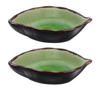 BIUDECO 2 pièces Repose-cuillère Céramique Vert pour Cuisine Comptoir Porte-cuillère Pratique pour Ustensiles Café Organisation Compacte et Décor Moderne