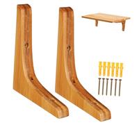 BIUDECO 2 Pièces Supports Étagère de Naturel Équerres Murales Triangulaires Robustes pour Rangement Lot de Supports pour Étagères Murales Petites Charge Lourde Design Élégant