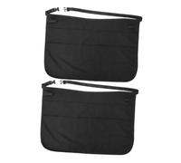BIUDECO 2 pièces Tablier de Barbier Professionnel avec Poches Multiples Ceinture Ajustable pour Salon de Coiffure et Tablier de Rangement pour Outils de Beauté Noir