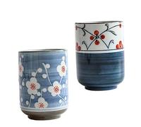 BIUDECO 2 pièces Tasse à Thé Japonaise Céramique Décorative Mugs à Boire Élégants et pour Service de Thé et Café de Tasses Porcelaine Safe Odeur