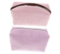 BIUDECO 2 pièces Trousse de Maquillage Portable Compacte pour Voyage Organiseur Minimaliste avec Compartiments Séparés pour Cosmétiques et Articles de Toilette Sac Léger et Facile à
