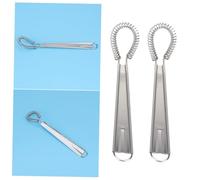 BIUDECO 2 pièces Œufs Manuel Inox Batteur à Ressort Portable Mélangeur à Main pour Sauces Œufs Brouillés Pâtisserie Cuisine Facile et Rapide