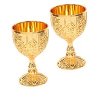 BIUDECO 2 pièces Vintage Royal Métal Lot de Gobelets Décoratifs Résistants Aux Chocs Tasses à Vin Style Médiéval pour Mariage et Élégantes