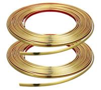 BIUDECO 2 rouleaux Moulure Flexible Autocollante Dorée Bande Décorative pour Cadre Miroir Plinthe et Garniture Murale Facile à Découper et Poser Résistante et Adaptable