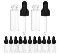 BIUDECO 20 pièces Lot de Flacons Compte-gouttes Mini Transparents avec Bouchons Étanches Flacons Pipette Réutilisables pour Huiles Essentielles Fragrances et Cosmétiques Voyage