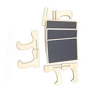 BIUDECO 20 pièces Lot de Mini Ardoises à Craie avec Socle Tableau Effaçable pour Étiquettes de Prix Décoration de Table pour Mariage et Forme Carrée à Angle Droit