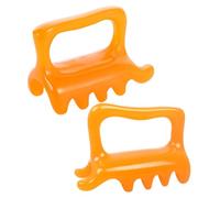 BIUDECO 2Pcs Massage Outils De Massage Corps Gua Sha Outil Manuel Masseur Portable Dos Masseur Corps Guasha Gua Sha Visage Relaxation Dos Visage Guasha Résine Orange