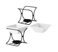 BIUDECO 2Set Set Fondue Fromage et Chocolat Céramique Chauffe-beurre Compact et Portable pour Fondue Distribution Thermique Nettoyage Facile pour Pique- et Soirées