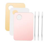 BIUDECO 3 ensembles Palette de Maquillage avec Spatules pour Mélange Fond de Teint et Pigments Plateau de Mélange et Facile à Nettoyer Outil Précis pour Esthéticiennes et Maquillage