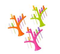 BIUDECO 3 Ensembles Set de Piques à Fruits Plastique Oiseau Réutilisables pour Gâteau Sandwich et Apéritif Décoration de Fête